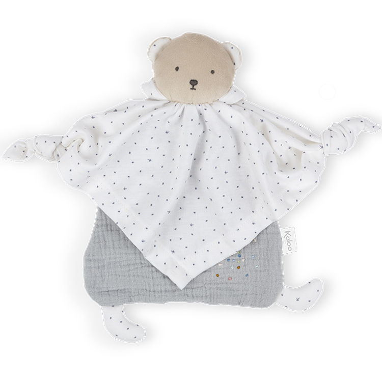  - petit pas - comforter grey bear coton bio 25 cm 